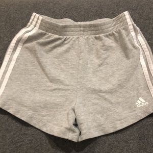 Soft light gray Adidas Girls shorts, Size M (10/12)